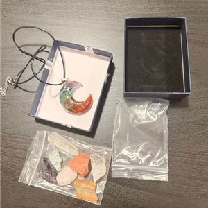Chakra stone necklace and Crystals Stones Set